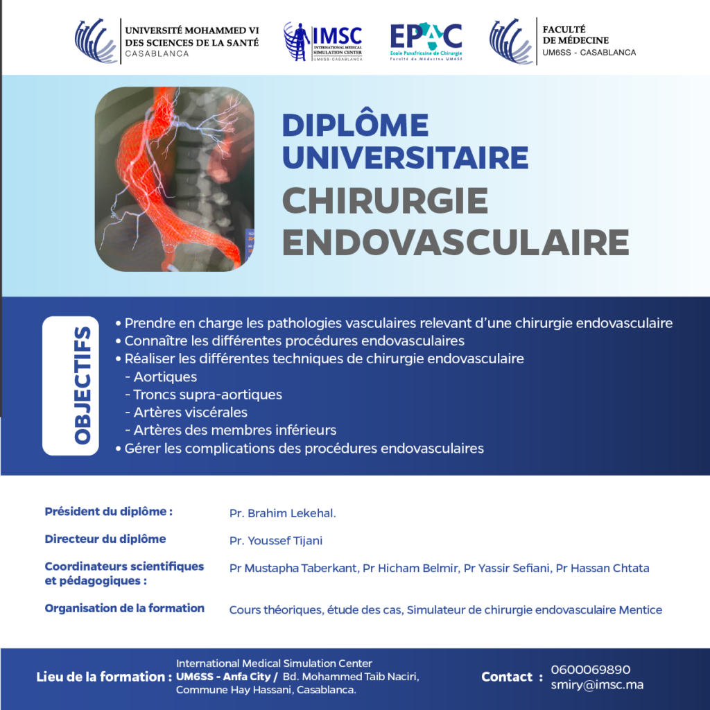 DIPLOME UNIVERSITAIRE CHIRURGIE ENDOVASCULAIRE